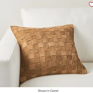 Pottery Barn pillow cover Basketweave Suede Camel 18x18